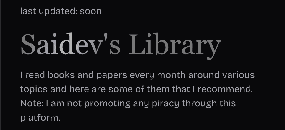 Shelf - My Own Library